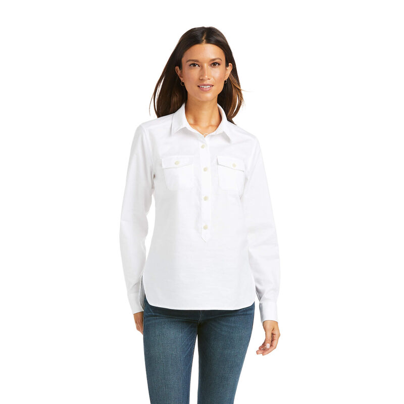 Blusas Ariat Loyola Popover Blancas Mujer - Chile 416-AGMLZD